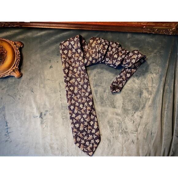 Cacharel Tie - Etsy Vintage Cacharel cotton necktie with flower and bird romantic print